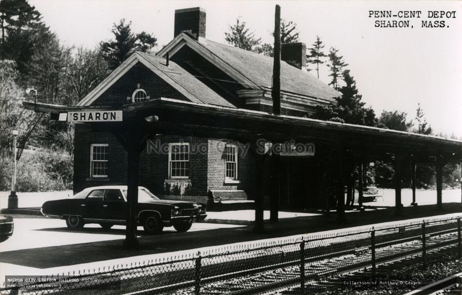 Postcard: Penn Central Depot, Sharon, Massachusetts